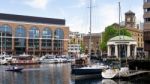 Assortment Of Boats In St Katherine's Dock London Stock Photo