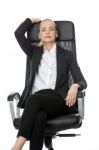 Businesswoman With Eyes Closed Stock Photo