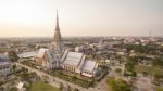 Aerial View Of Wat Sothorn Templein Chachengsao Province Eastern Of Thailand Important Buddhist Religion Church Landmark In Thailand Stock Photo