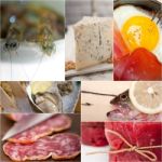 High Protein Food Collection Collage Stock Photo