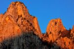 Sunrise In The Zion Mountains Stock Photo