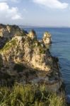 Coastline Of Lagos In The Algarve Stock Photo