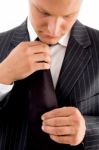 Young Businessman Wearing Tie Stock Photo