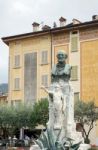 Monument To Gabriele Rosa In Sarnico Stock Photo