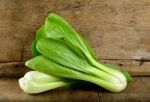 Bok Choy Vegetable On The Wooden Background Stock Photo