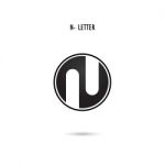 Creative N-letter Icon Abstract Logo Design.n-alphabet Symbol Stock Photo