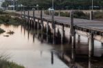 Wooden Passage Over The Water Stock Photo