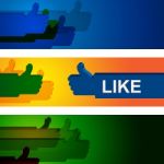 Colourful Like Indicates Social Media And Friend Stock Photo