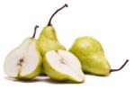 Green Pears On White Stock Photo