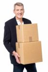 Here Is Your Parcels ! Stock Photo