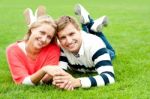 Couple Outdoors Holding Hands Stock Photo