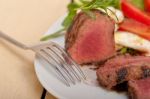 Beef Filet Mignon Grilled With Vegetables Stock Photo