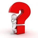 Figure Thinking With Question Mark Stock Photo