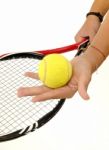 Tennis Player Hand Stock Photo