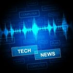 Tech News Represents Social Media And Digital Stock Photo