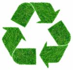 Recycle Symbol From Grass   Stock Photo