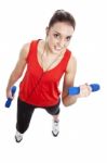 Woman Exercising With Weights  Stock Photo