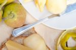 Fresh Pears And Cheese Stock Photo