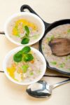 Hearty Middle Eastern Chickpea And Barley Soup Stock Photo