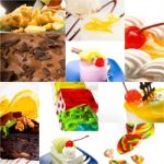 Dessert Cake And Sweets Collection Collage Stock Photo