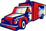 Ambulance Emergency Vehicle Retro Stock Photo