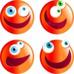 Red Emoticons Stock Photo