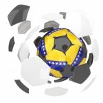 Bosnia Herzegovina Flag Soccer Ball Isolated White Background Stock Photo