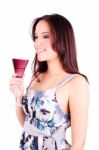 Woman Holding Cup Of Martini Stock Photo