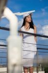 Portrait Of Thai Teen Beautiful Girl Happy And Relax Stock Photo