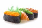 Nigiri And Gunkan Sushi Stock Photo