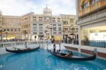 Cotai Strip Macau China-august 22 Visitor On Gondola Boat In Ven Stock Photo