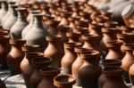 Traditional Pottery Craftsmanship Stock Photo