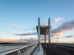 New Lift Bridge Jacques Chaban-delmas Spanning The River Garonne Stock Photo