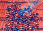 Polymer Gel. Gel Balls. Balls Of Blue And Transparent Hydrogel, Stock Photo