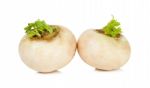 Mini White Turnip Isolated On White Background Stock Photo