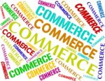 Commerce Words Indicates Purchase Ecommerce And Import Stock Photo