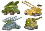 A Group Of  Tank Cartoon Stock Photo