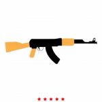 Assault Rifle Icon .  Flat Style Stock Photo