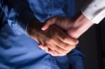 Two Male Businessman Hands Shaking Stock Photo