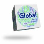 Global Word Indicates Globalise Wordcloud And Text Stock Photo