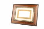 Wooden Photo-frame On White Stock Photo