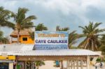 Welcome Sign To Caye Caulker Belize Stock Photo