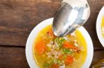 Syrian Barley Broth Soup Aleppo Style Stock Photo