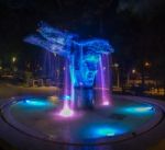 Greek Park In Odessa, Ukraine At Night Stock Photo