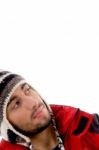 Young Guy Wearing Winter Cap Stock Photo