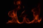 Beautiful Fire Flames On Black Background Stock Photo