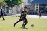 Bangkok, Thailand - Nov 2016: In The Nov 23, 2016. Youth Soccer Match, In Pieamsuwan Elementary School Stock Photo