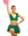 High School Cheerleader Dancing Stock Photo