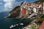 Riomaggiore View, Gulf Of 5 Terre G Stock Photo