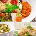 Collection Of Different Type Of Italian Pasta Collage Stock Photo